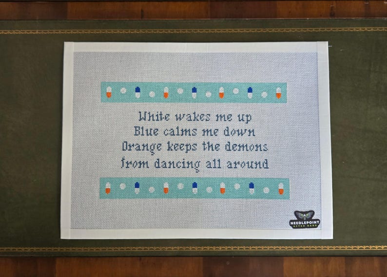 funny needlepoint pillow with sayings, reno 911, handpainted needlepoint canvas sayings, needlepoint gifts image 5