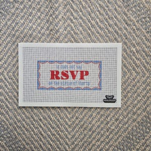 RSVP statue of liberty, handpainted needlepoint canvas, resist needlepoint canvas, pillow, clueless needlepoint, vote needlepoint image 6