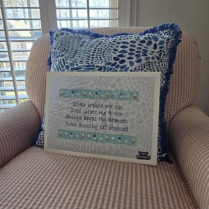 funny needlepoint pillow with sayings, reno 911, handpainted needlepoint canvas sayings, needlepoint gifts image 3