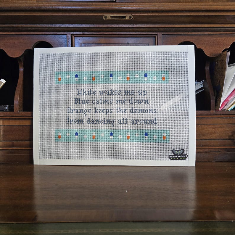 funny needlepoint pillow with sayings, reno 911, handpainted needlepoint canvas sayings, needlepoint gifts image 4