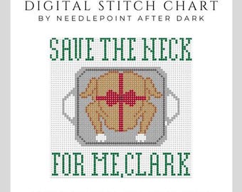 National Lampoons Christmas Vacation gifts, needlepoint chart, needlepoint pattern, needlepoint ornament, funny needlepoint