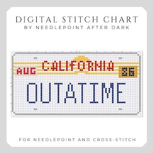 Back to the Future License Plate Needlepoint Chart (Digital Download)