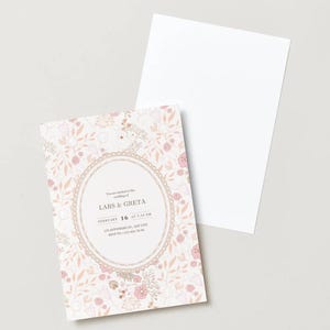 Pink Antique Wedding Invitation Template | Digital Download | Wedding Invite Template