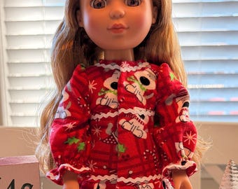 Cozy Flannel Pajamas for 14.5" Dolls (Wellie Wisher Style)