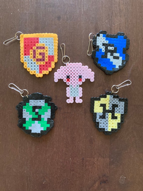 House Crest Keychain Perler Bead Keychain Fuse Bead Etsy