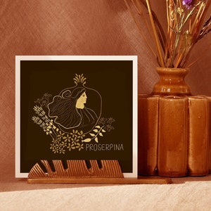 Persephone Art Print 6x6 Eco Friendly Dark Academia Witchy Decor Persephone Altar Art image 2