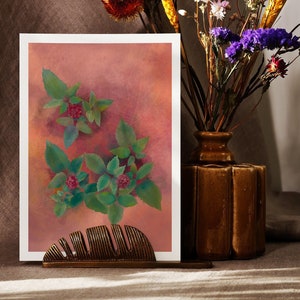 American Ginseng Art Print: Cottagecore Botanical Herbarium (6x8&quot;)