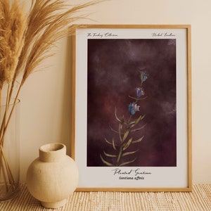 dark and moody purple botanical illustration