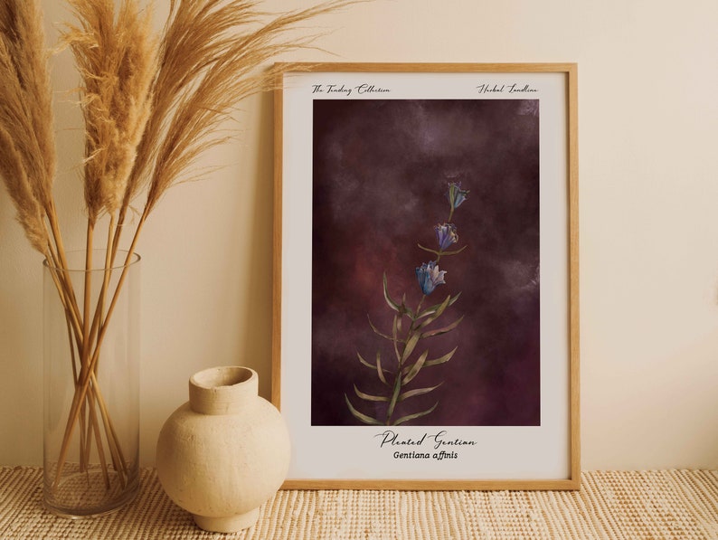 dark and moody purple botanical illustration