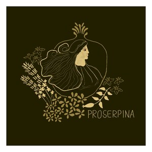 Persephone Art Print 6x6 Eco Friendly Dark Academia Witchy Decor Persephone Altar Art image 7