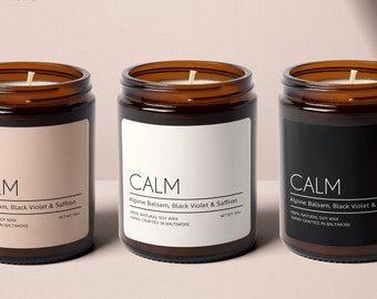 Minimal Candle Label Template, Editable Labels, Custom Product Label, Printable DIY Candle Labels, Personalised Candle Label