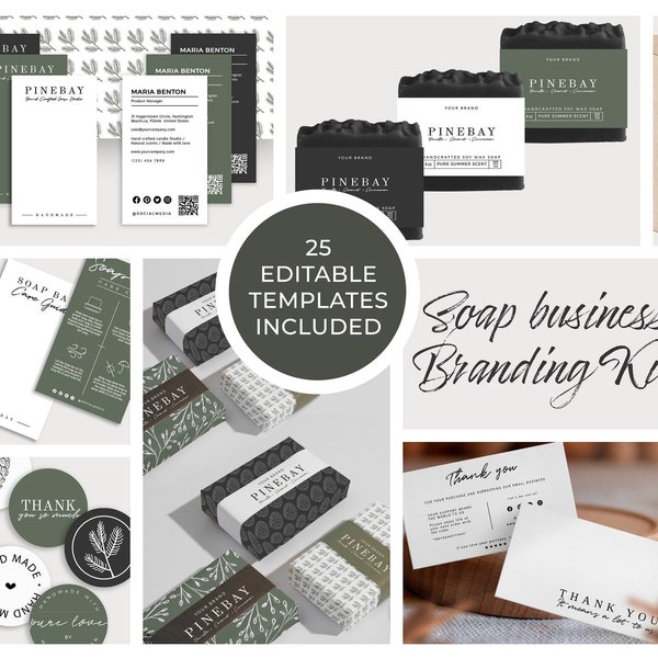 Editable Soap Business Branding Kit, Soap Branding Bundle, DIY Soap Packaging Template, Soap Business Kit, Soap Making Starter Kit