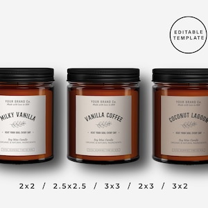 Printable Candle Label Template, Editable Western Vintage Style Candle Label Design, Classic DIY Custom Candle Branding, Candle Branding Kit