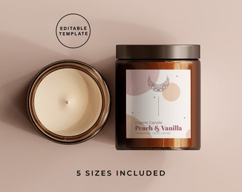 Modern Candle Label Template: Customizable Jar Sticker (Digital Download)
