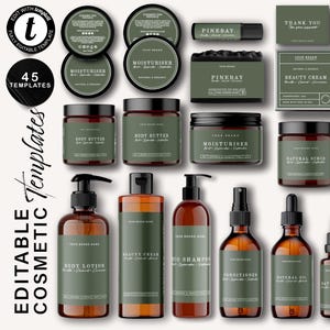 Editable Cosmetic Labels Templates, Custom Body Product Label, DIY Skincare Labels, Beauty Sticker Design, Bottle and Jar Labels, Branding