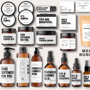 Editable Product Label Templates, Cosmetic Label, Custom Skincare Product Label, Beauty Product Label, Minimalistic labels, DIY Branding Kit