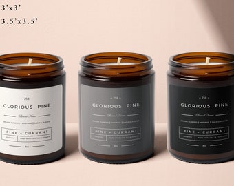 Editable Candle Label Template, Modern Candle Label Design, DIY Minimal Candle Label, Customizable Jar Label Template, Instant Download