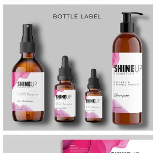 Editable Shampoo Bottle Label, Printable Skincare Bottle Label Template, Essential Oil Label Design, DIY Beauty Label, Printable Labels