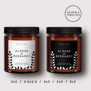 Modern Candle Label Template: DIY Editable Design (Templett)