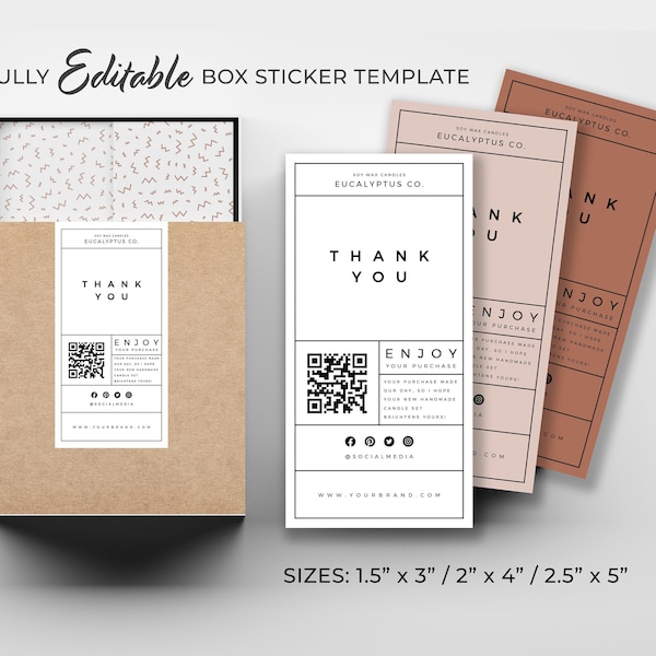 Etiqueta de sello de caja editable, plantilla de etiqueta de caja, etiqueta de embalaje de caja, plantilla de etiqueta de caja, etiqueta de embalaje imprimible, etiqueta de envío