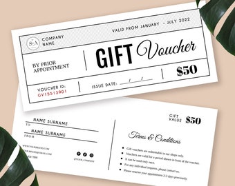 Editable Gift Certificate Template, Gift Certificate Template, Modern Gift Certificate, Editable Gift Card, Instant Download, Gift Voucher
