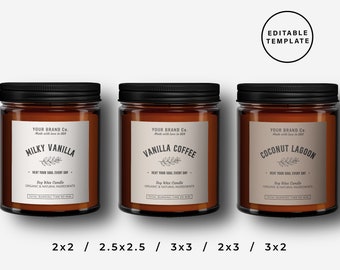 Editable Candle Label Template: Vintage Western Design (Digital Download)