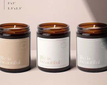 Editable Candle Label Template, DIY Candle Label, Modern Candle Label Design, Candle Packaging Label, Labels for Candle Business