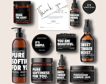 Editable Cosmetic Label Templates: DIY Beauty Product Labels (Instant Download)