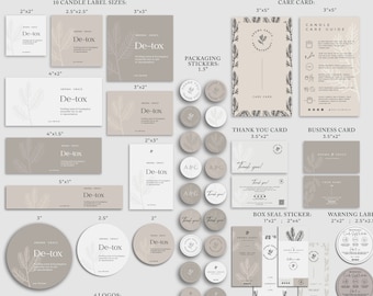 Candle Business Branding Kit Template, Editable DIY Templates, Labels for Candles
