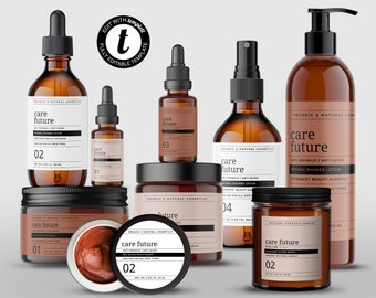 Editable Skincare Label Template: DIY Cosmetic Product Labels (Instant Download)