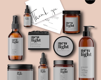 Editable Beauty Product Label Template, Custom Cosmetic Label, Digital Download