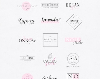 Editable Logo, Logo Bundle, 15 Boho Logo Design, DIY Logo, Small Business Branding, Logo Template, Customisable Logo