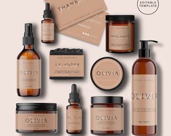 Editable Body Product Labels, DIY Cosmetic Labels, Editable Skincare Labels, Minimalist Cosmetic Label Design, Custom Beauty Product Labels