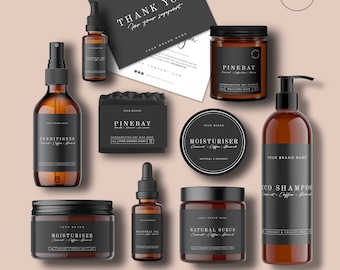 Editable Cosmetic Label Template, Customisable Beauty Product Label, 1oz 2oz 4oz 8oz 16oz Jar Label / Bottle Label, DIY Skincare Labels