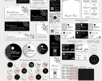 Editable Candle Branding Kit Template, Candle Making Kit, Candle Business Bundle, DIY Candle Label Template, Candle Business Starter Kit
