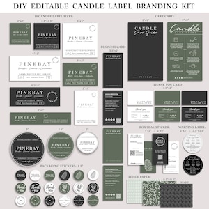 Editable Candle Business Branding Kit, Candle Branding Bundle, DIY Candle Template Package, Candle Business Kit, Candle Making Starter Kit