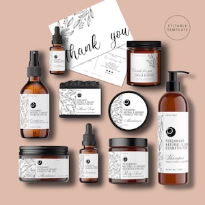 Editable Cosmetic Labels, DIY Cosmetic Labels, Editable Body Product Labels, Cosmetic Label Printable, Custom Skin Care Labels