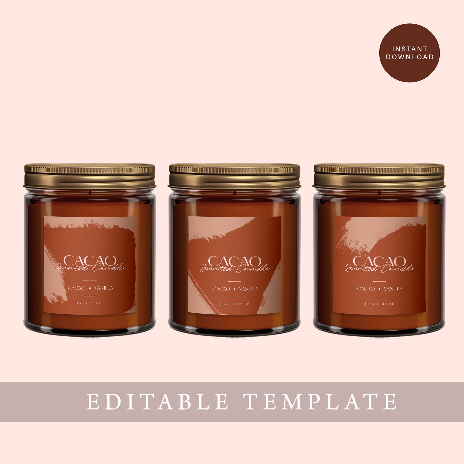 Editable Candle Label Template Printable Soy Wax Candle Etsy