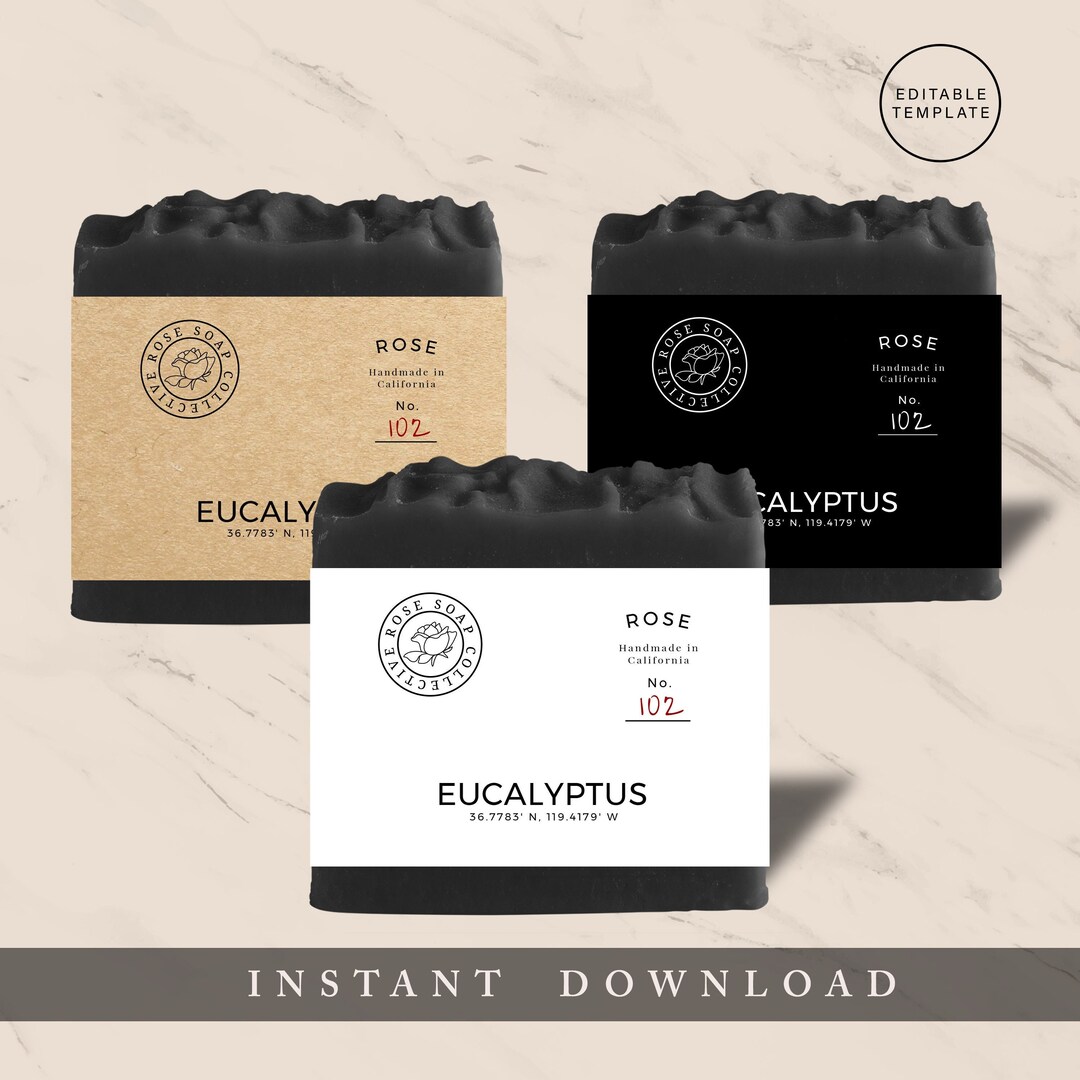 Editable Soap Label Template, DIY Printable Soap Label, Soap Packaging ...