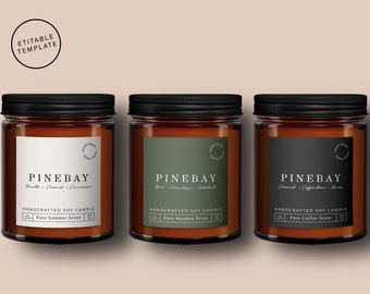 Editable Modern Candle Label Template: DIY Jar Design