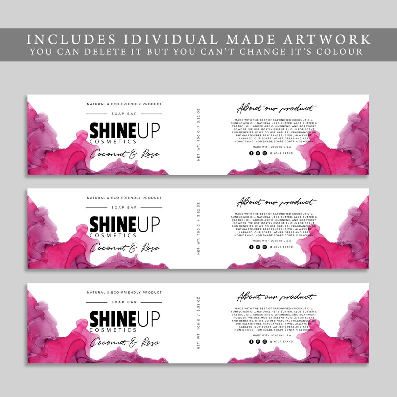 Editable Bar Soap Label Template Printable Custom Soap Label - Etsy