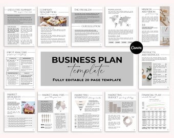 Editable Business Plan Template: Small Business Planner (Canva)