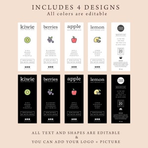 Editable Juice Bottle Label Template, Juice Label Sticker Design, 8oz ...