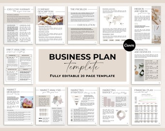 Editable Business Plan Template: Small Business Planner (Canva)