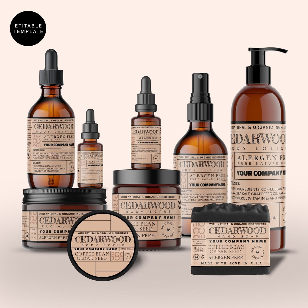 Editable Cosmetic Label Template, Custom Beauty Product Label, Jar ...