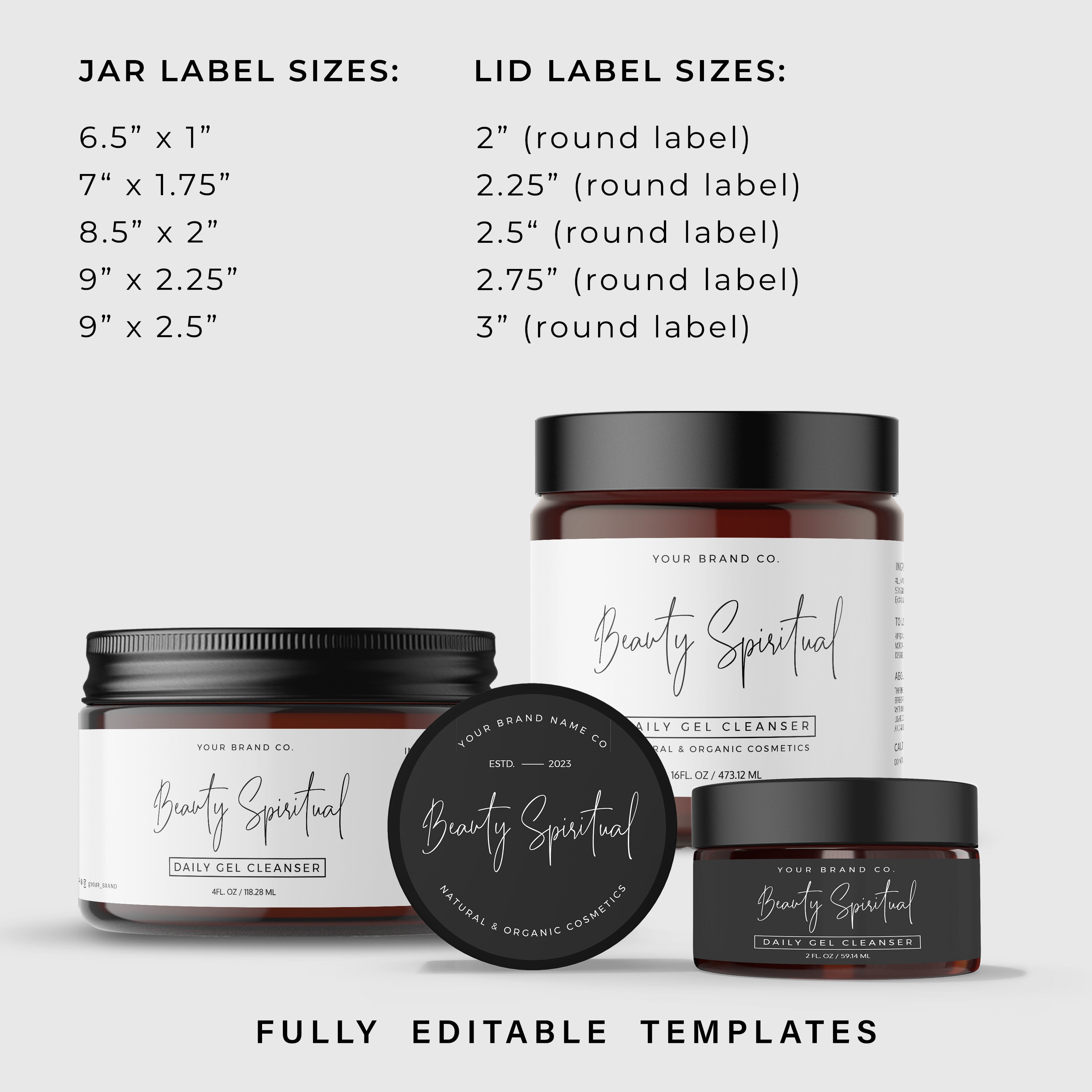 Editable Cosmetic Label Bundle, DIY Skincare Labels, Beauty Product ...