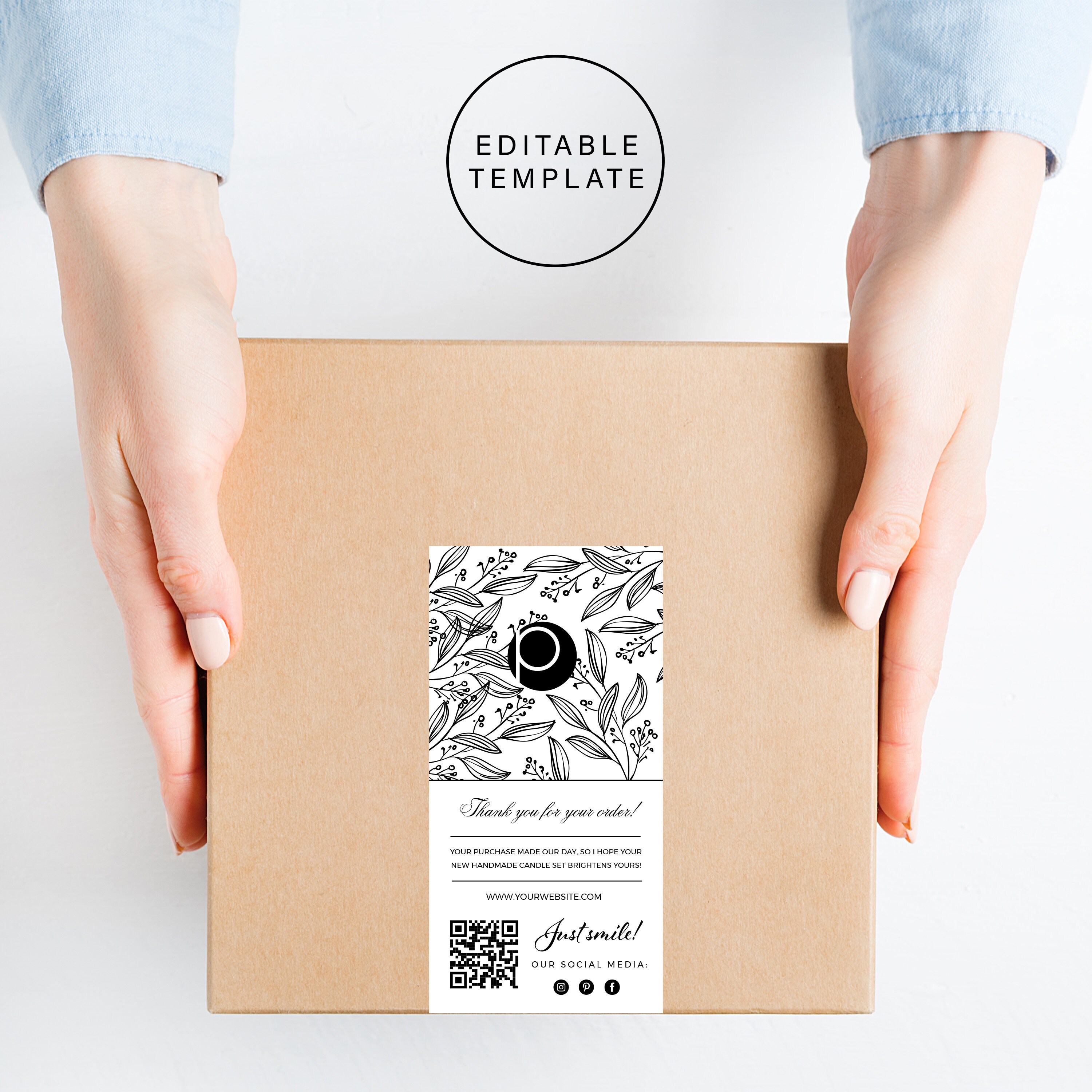 Editable Box Sticker Template, Modern Packaging Label (digital Download ...