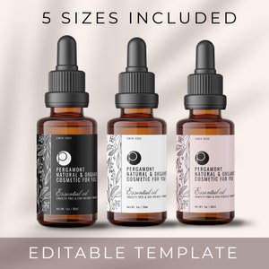 Editable Product Label, Custom Dropper Bottle Label Template, Stylish Essential Oil Label Design, DIY Bottle Label, 1oz 2oz 4oz label