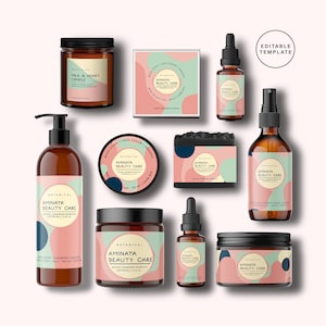 Editable Product Labels Templates for Cosmetics Products, Editable Skincare Labels, DIY Printable Beauty Product Labels, Skin care Labels