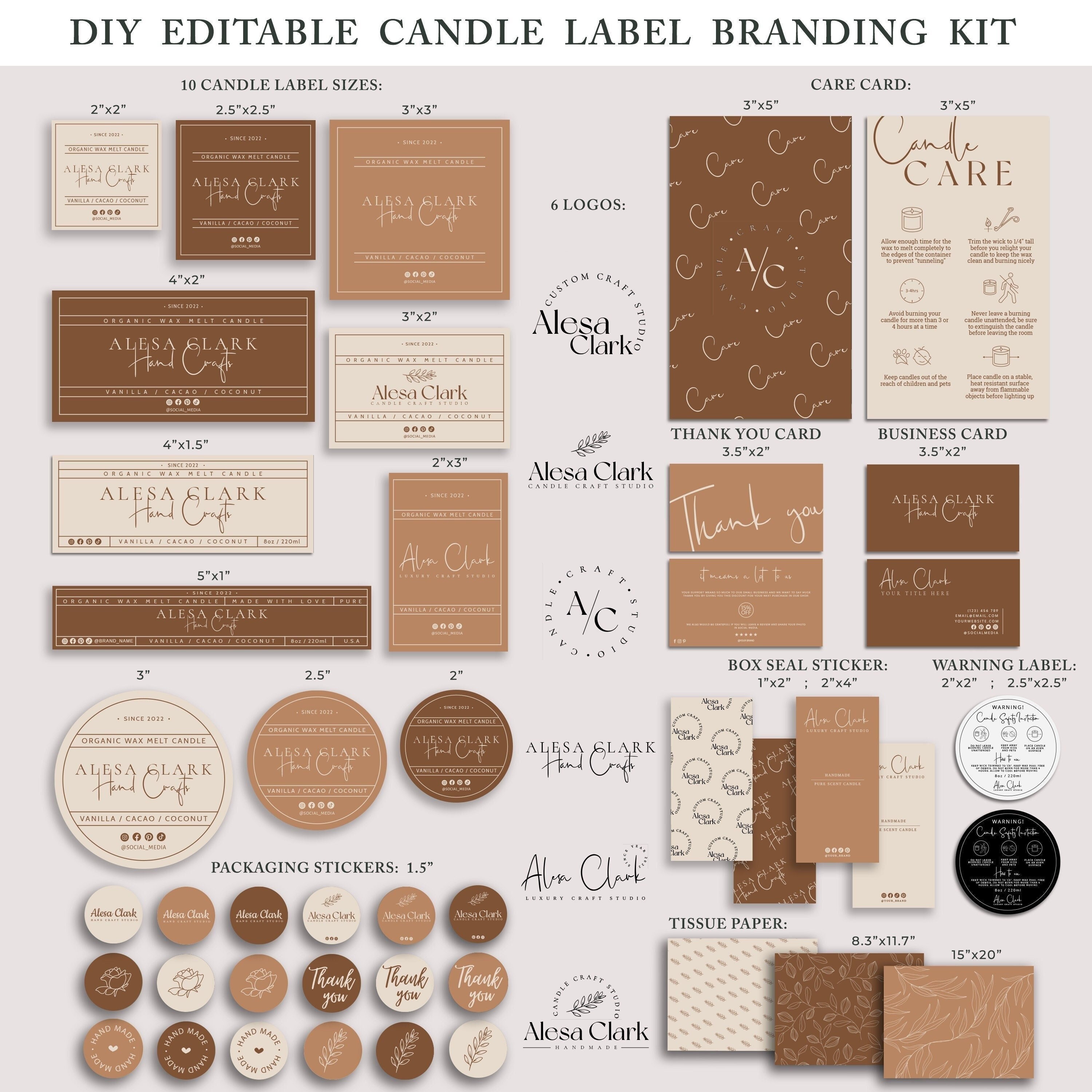 Editable Candle Branding Kit, Candle Label & Packaging Templates for ...